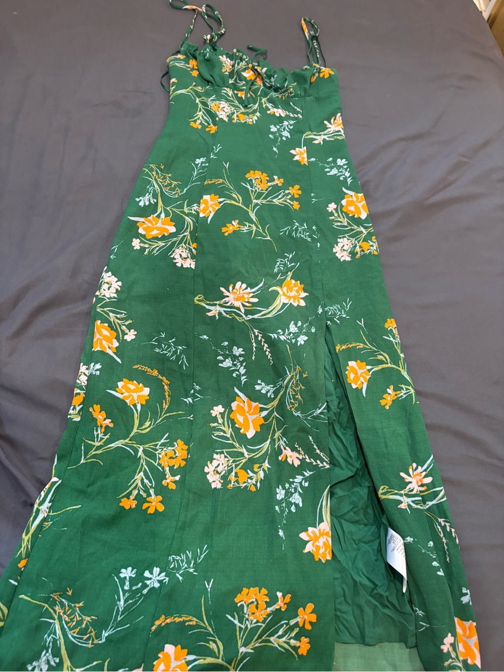 Urban outfitters Green Floral Maxi Dress with Yellow Blooms